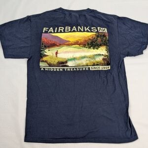 Vintage Fairbanks Alaska A Hidden Treasure Blue Adult T-shirt Small